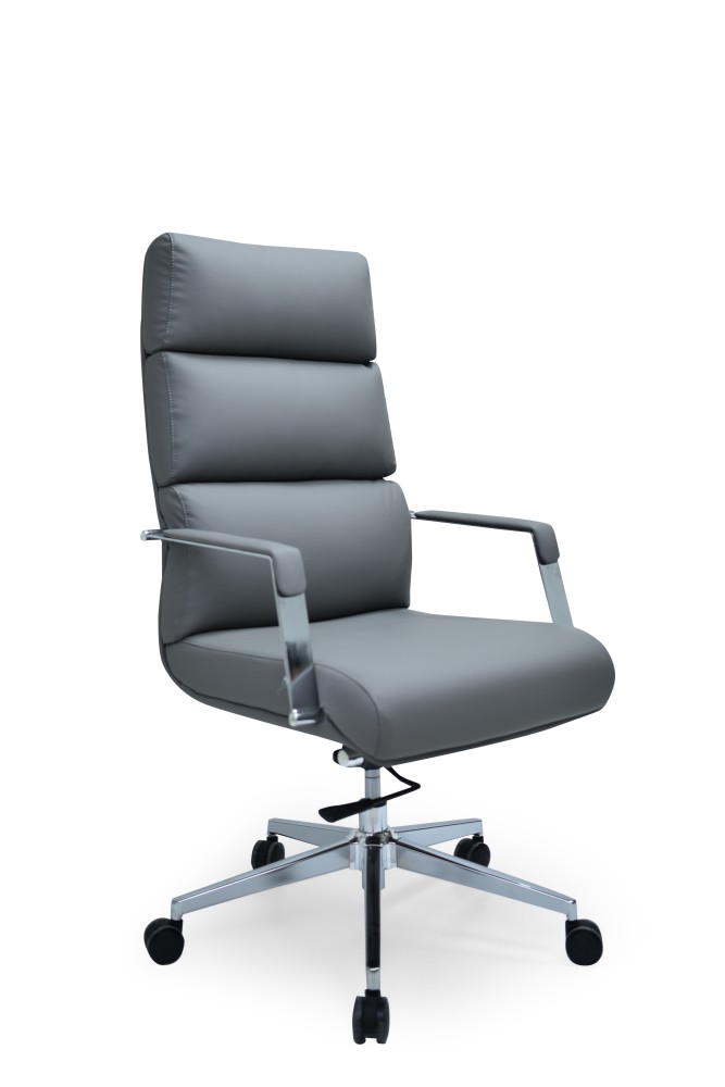 كرسي رمادي جلد