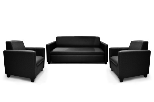 طقم كنب مكتبي كامل - اسود - بدون زرار Riyadh sofa(...