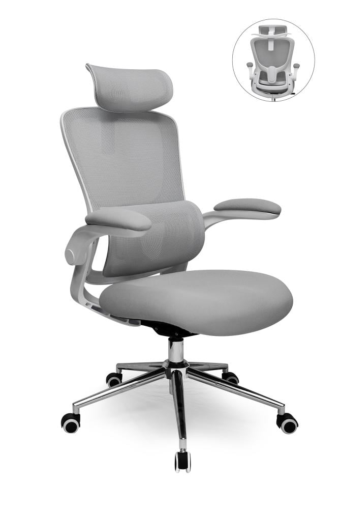 كرسي شبك دوار رمادي / EQ-9933