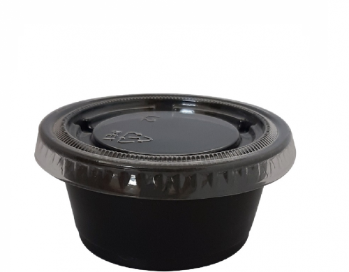 علب أسود للصوص بغطاء منفصل BLACK SAUCE CUP WITH LI...