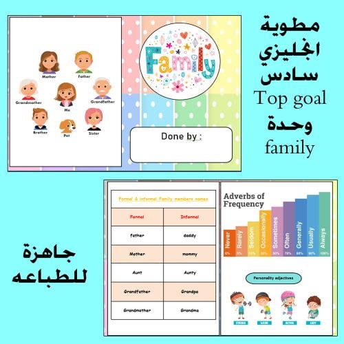 مطوية انجليزي سادس family events