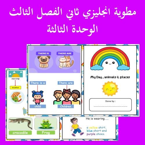 مطوية انجليزي ثاني الفصل الدراسي الثالث الوحدة الث...