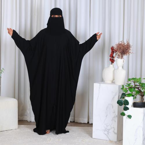 عباية فراشه مفتوح زرار قماش جلاكسي