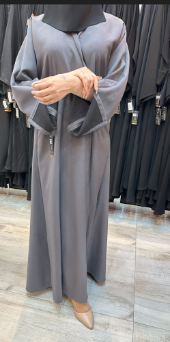 عباية دبل فيس رصاصي