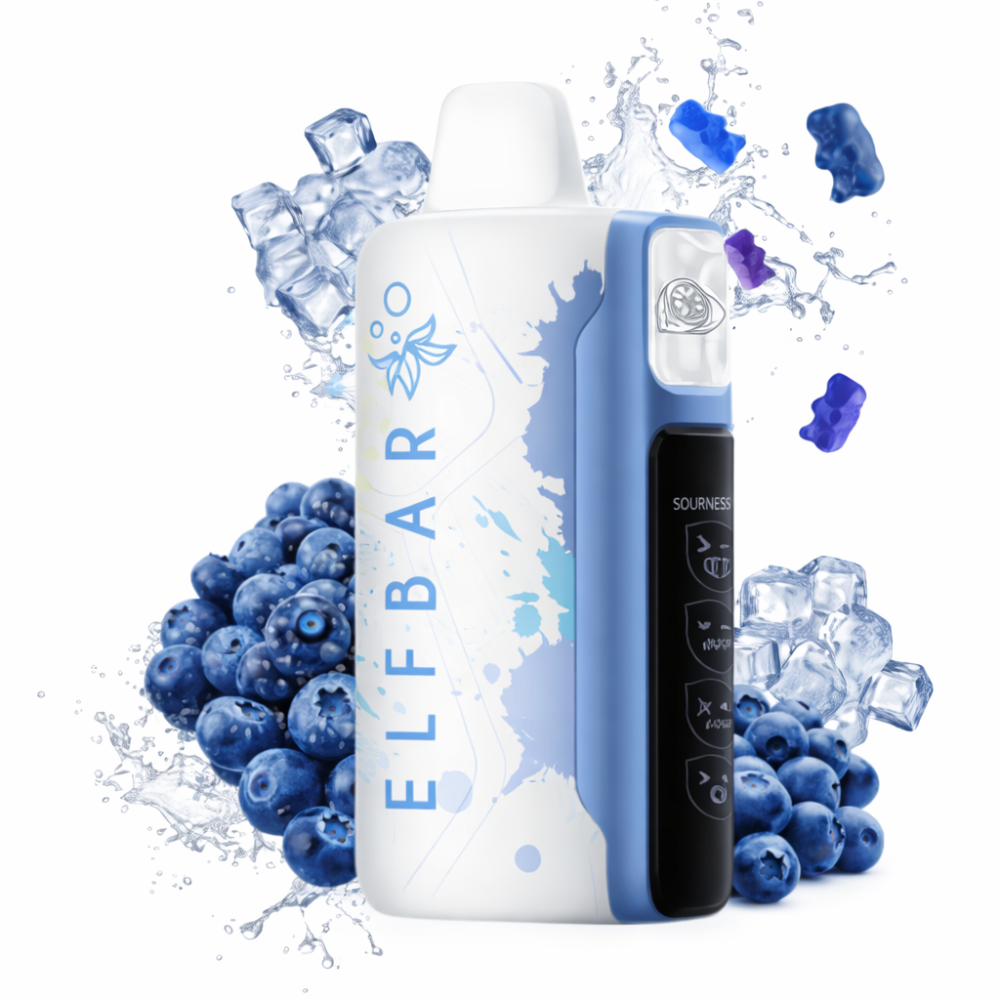sour blue razz vape ELF BAR King Sour E-Pot - 30,000 Puffs - 5% Nicotine Color:Amber SAE FOG Blue Raz Ice - Restricted