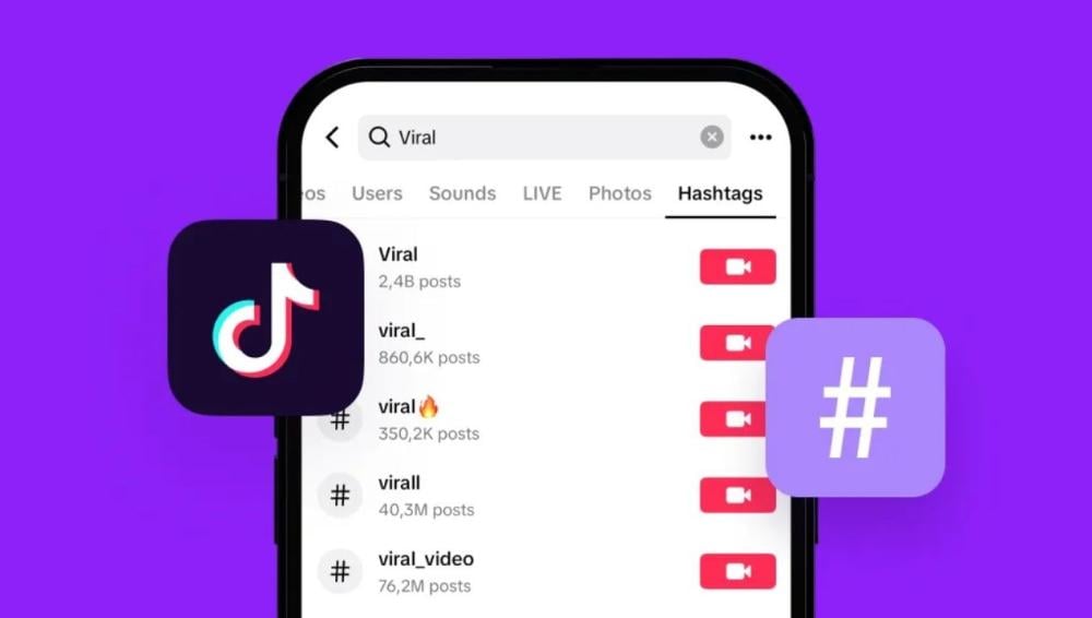 هاشتاقات تيك توك