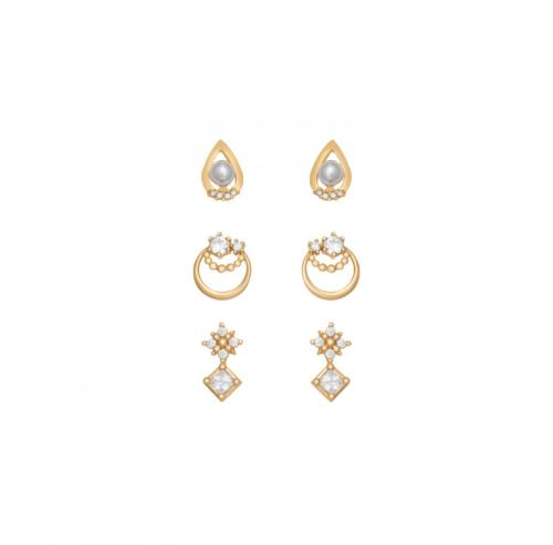 طقم أقراط توباز Topaz الذهبي الطبي