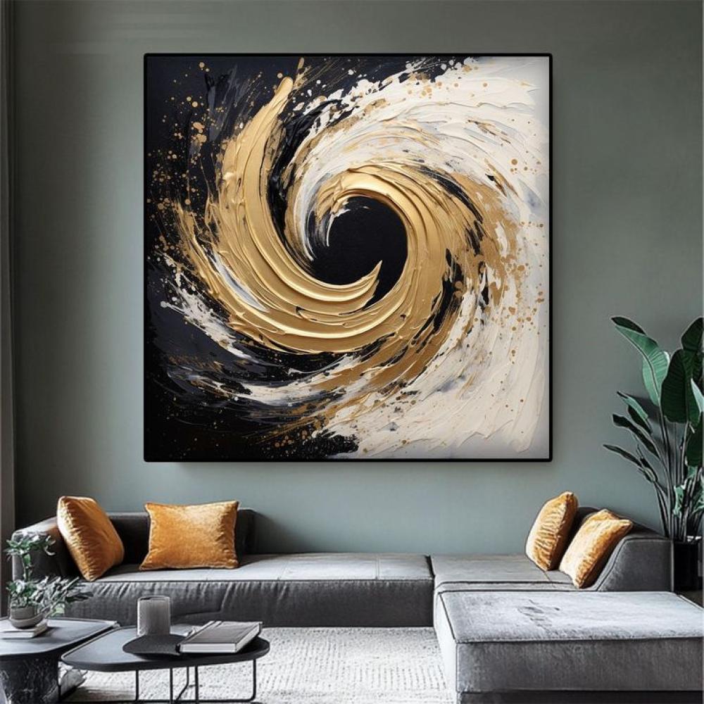 لوحات  فنية تجريدي مودرن بشكل موج دائري