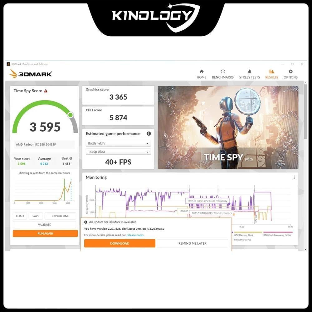 بطاقة رسومات 8GB RX580 من Kinology