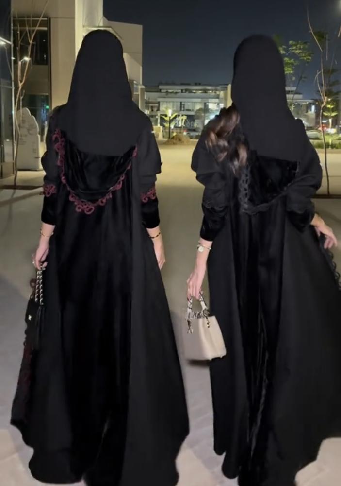 Korean velvet abaya with linen