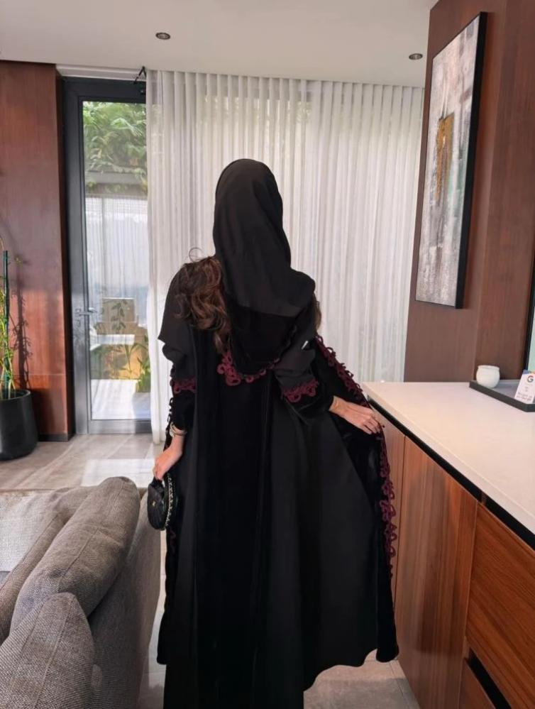 Korean velvet abaya with linen