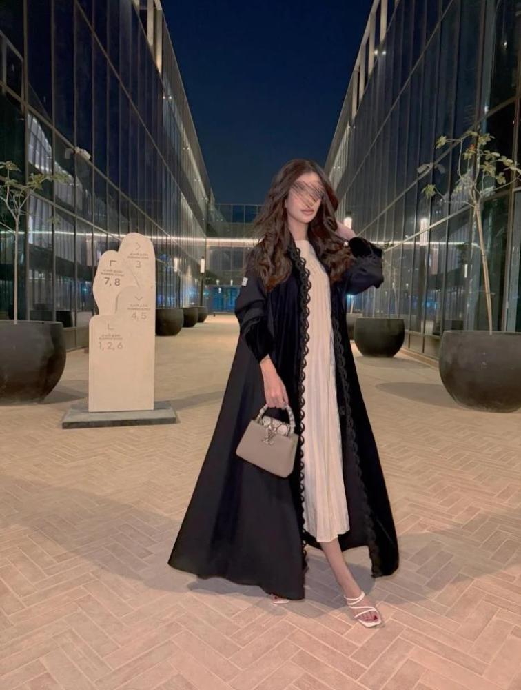 Korean velvet abaya with linen