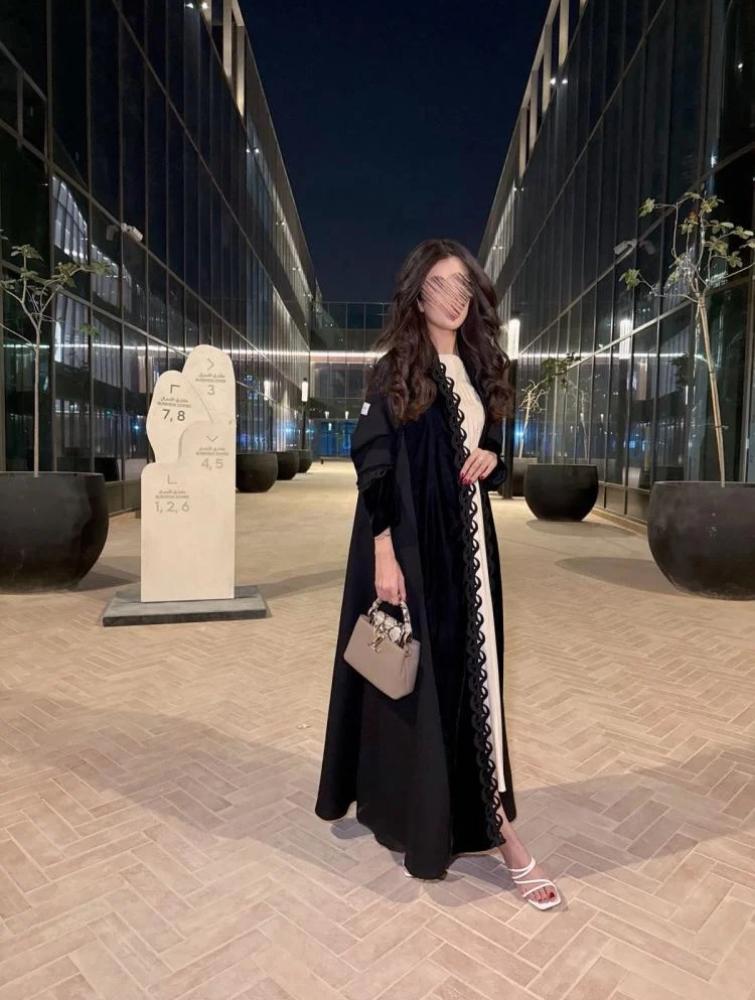 Korean velvet abaya with linen