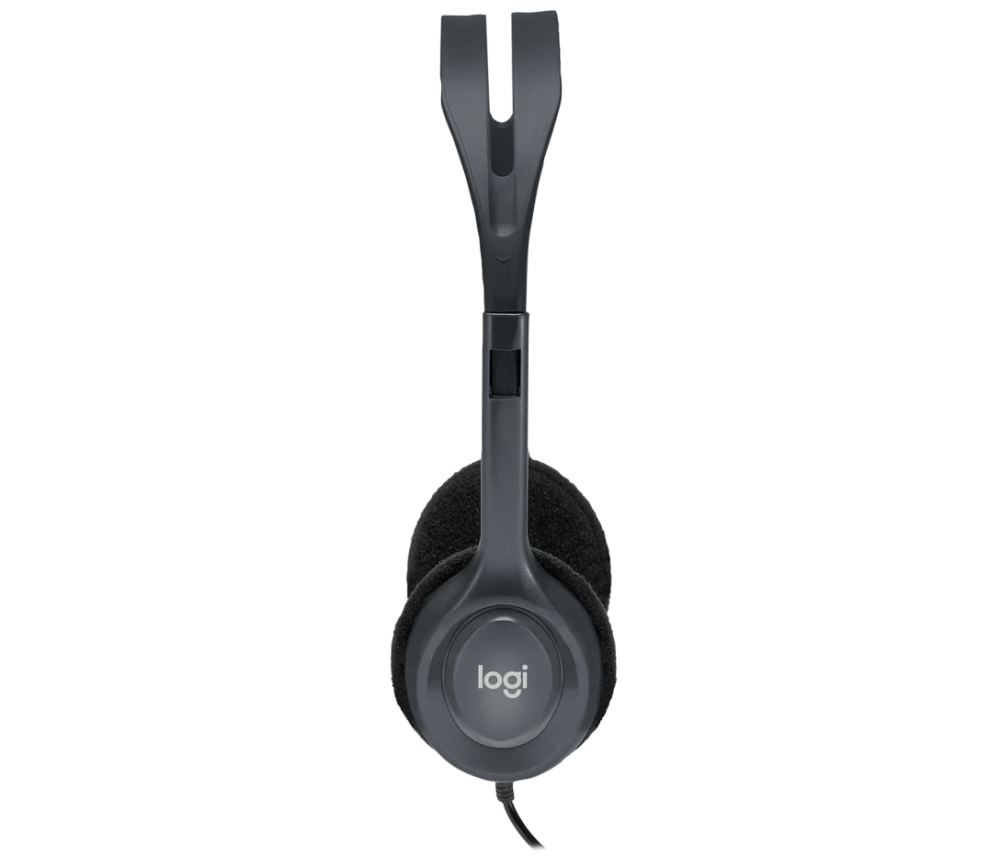 Logitech H111 Stereo Headphones, Bi-directional Microphones Type, Adjustable Headband, 1.3m Cable Length, 3.5mm Audio Jack, Black | 981-000593