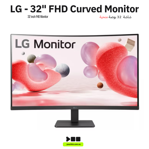 LG شاشة منحنية 32MR50C-B 32 انش FHD 100Hz، AMD فري...