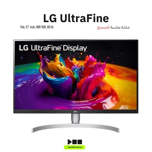 شاشة إل جي 27 بوصة UHD 4K IPS، HDR10، مزودة بمنفذ...