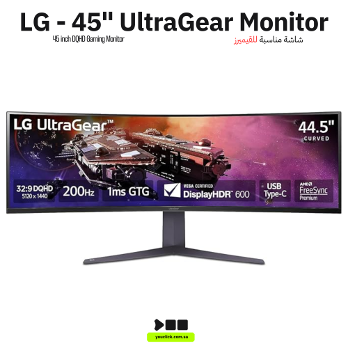 LG شاشة العاب منحنية الترا جير 45GR75DC-B 45 انش Q...