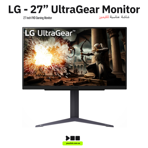 شاشة LG الترا جير 27 بوصة QHD 180Hz HDR10 جي-سينك...