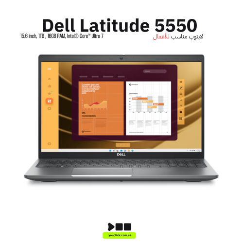 كمبيوتر محمول Dell Latitude 5550، شاشة FHD IPS 60H...