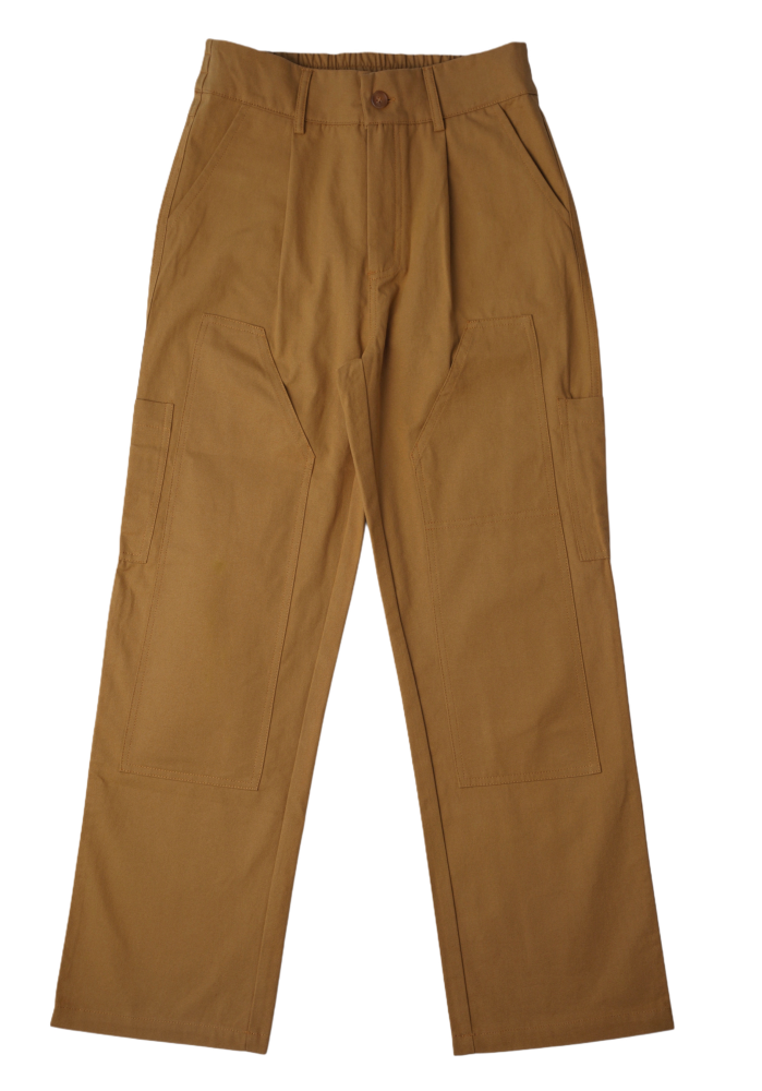 بنطلون بني فاتح للجنسين بخامة خفيفة وسحاب قابل للإزالة