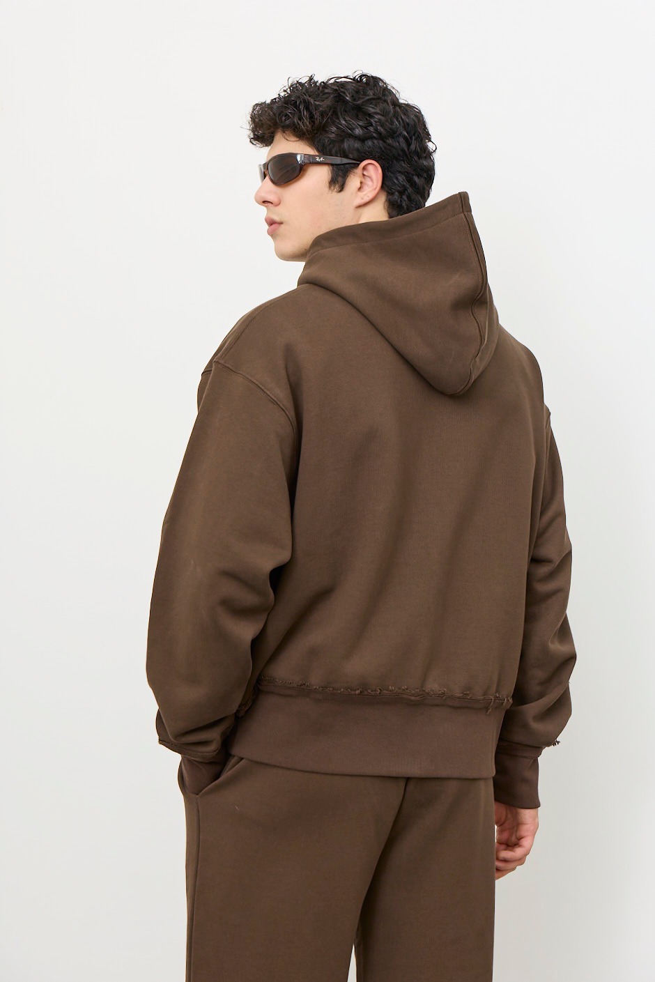 Brown Oversize Zip Jacket – 100% Cotton Unisex Comfort | KATE