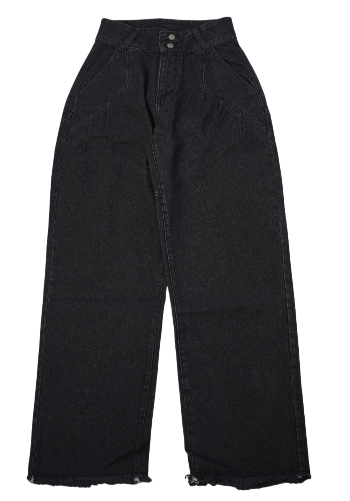 بنطلون بلون اسود واسع للجنسين بتصميم عصري جدا