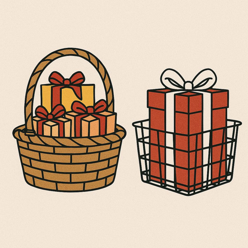 أفكار سلات الهدايا: من السلة الخوص إلى السلة الحديد