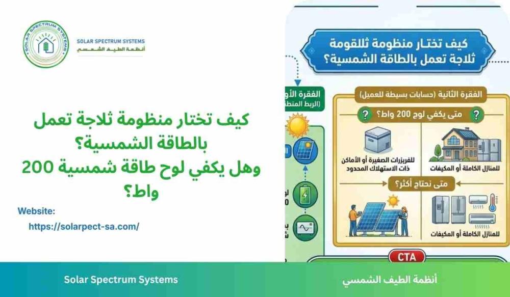 كيف تختار منظومة ثلاجة تعمل بالطاقة الشمسية؟ من انظمة الطيف الشمسي في