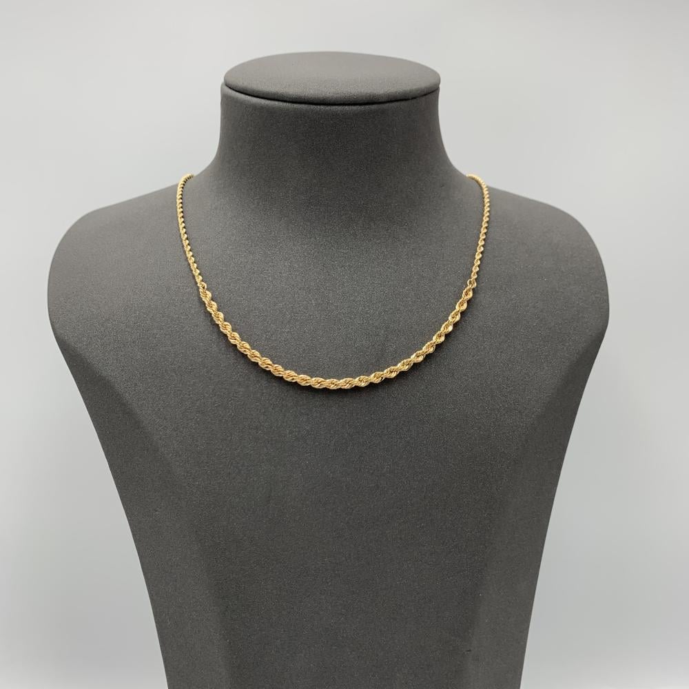 عقد إيطالي ذهب عيار 18 - تصميم ملتف ناعم، الوزن 1.75 جرام