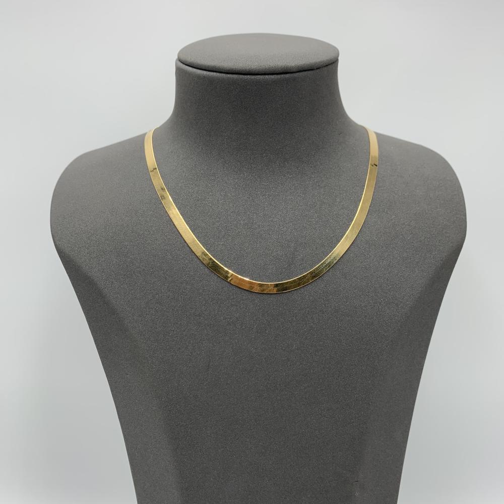 عقد فلات إيطالي ذهب عيار 18 - تصميم كلاسيكي ناعم، الوزن 9.4 جرام