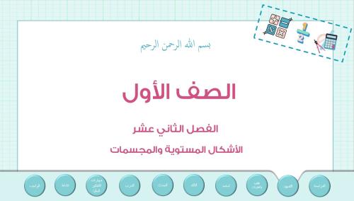 عرض بوربوينت لدرس الأشكال المستوية والمجسمات(الفصل...