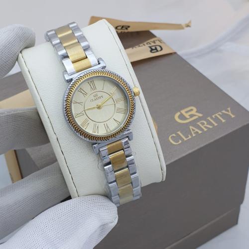 ساعة clarity نسائية سير ذهبي فضي