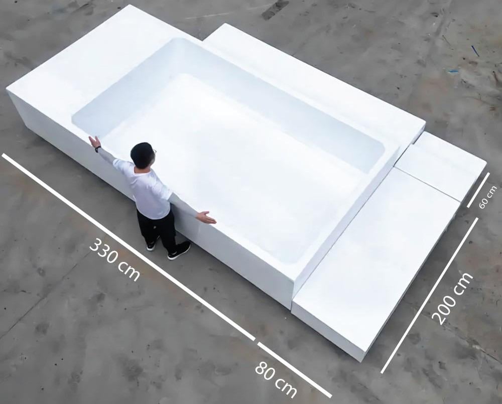 مسابح جاهزة فايبر جلاس كبيرة للحوش والسطح - مصنع مراكن الشيماء