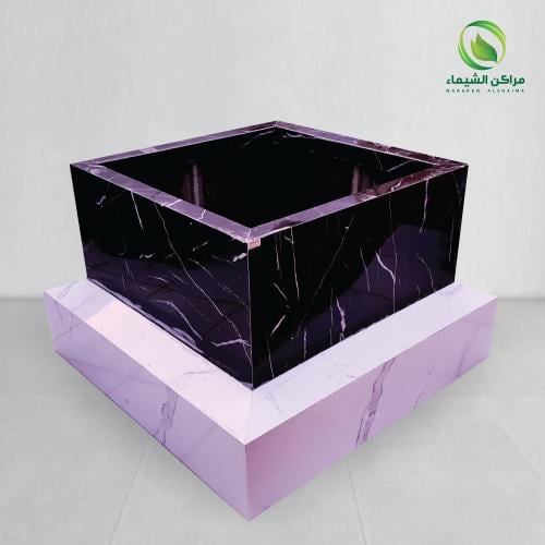 حوض فايبر للأشجار الكبيرة مُغطى بــ بديل الرخام