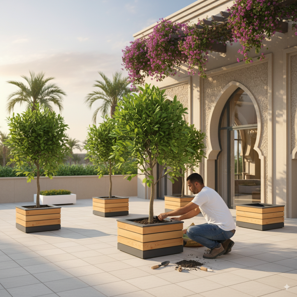 مشاتل مكة والزراعة المنزلية للحوش والسطح - مصنع مراكن الشيماء تنسيق الحدائق المنزلية - احواض زرع ومراكن كبيرة فيبر جلاس
