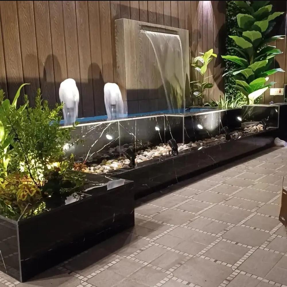 تنسيق حدائق الجبيل احواض ومراكن زرع فيبر وشلالات ونوافير وجلسات جاهزة جاهزة مصنع مراكن الشيماء