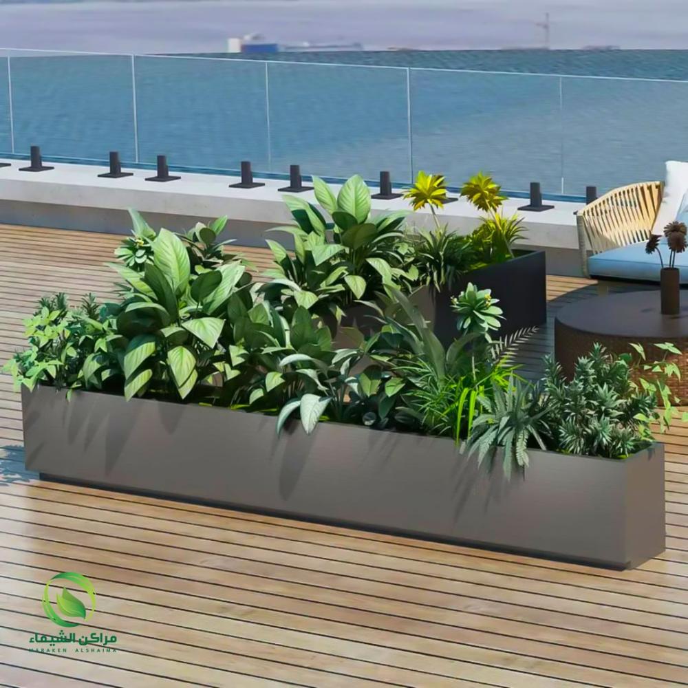 تنسيق حدائق أبو عريش | أحواض ومراكن زرع فيبر وشلالات