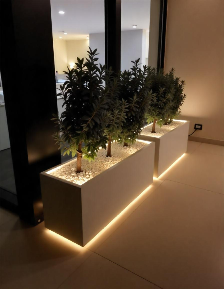 تنسيق حدائق الدمام | أحواض ومراكن زرع فيبر وشلالات وجلسات جاهزة