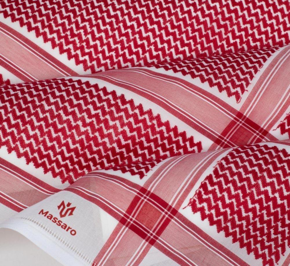 شماغ مسارو احمر مموج