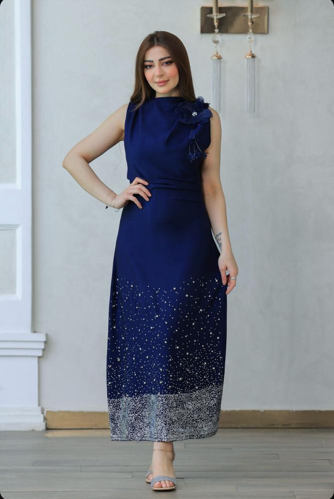 فستان باربي تطريز وردة ليزر