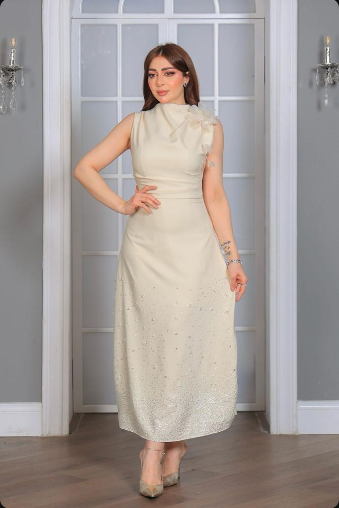 فستان باربي تطريز وردة ليزر