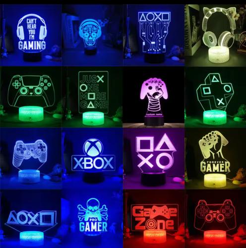 ثلاثية الأبعاد LED إعداد الألعاب RGB مصباح USB بال...