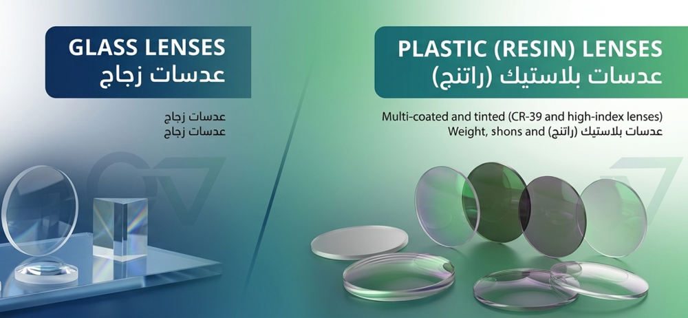 الفرق بين العدسات الزجاج والبلاستيك (انواع عدسات النظارات)