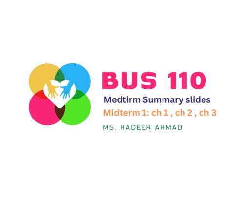 BUS 110 | Midterm summary slides