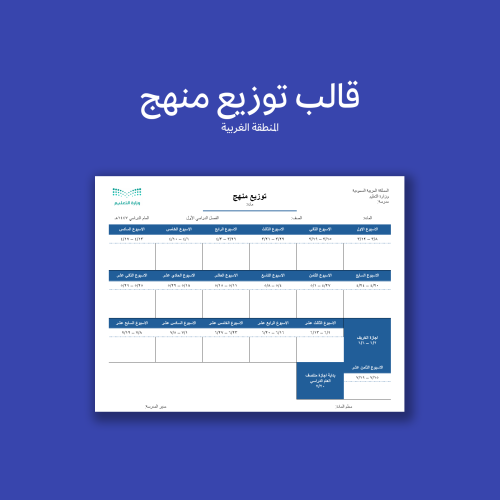 قالب توزيع منهج – الفصل الدراسي الاول 1447ه - قابل...
