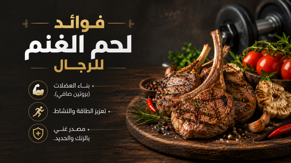 فوائد لحم الغنم للرجال وقيمته الغذائية ضمن نظام متوازن