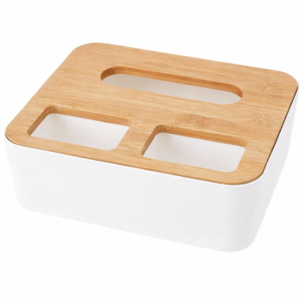 علبة مناديل ومنظم ريموت مزدوج الحل الذكي لترتيب طاولة المعيشة بأناقة و