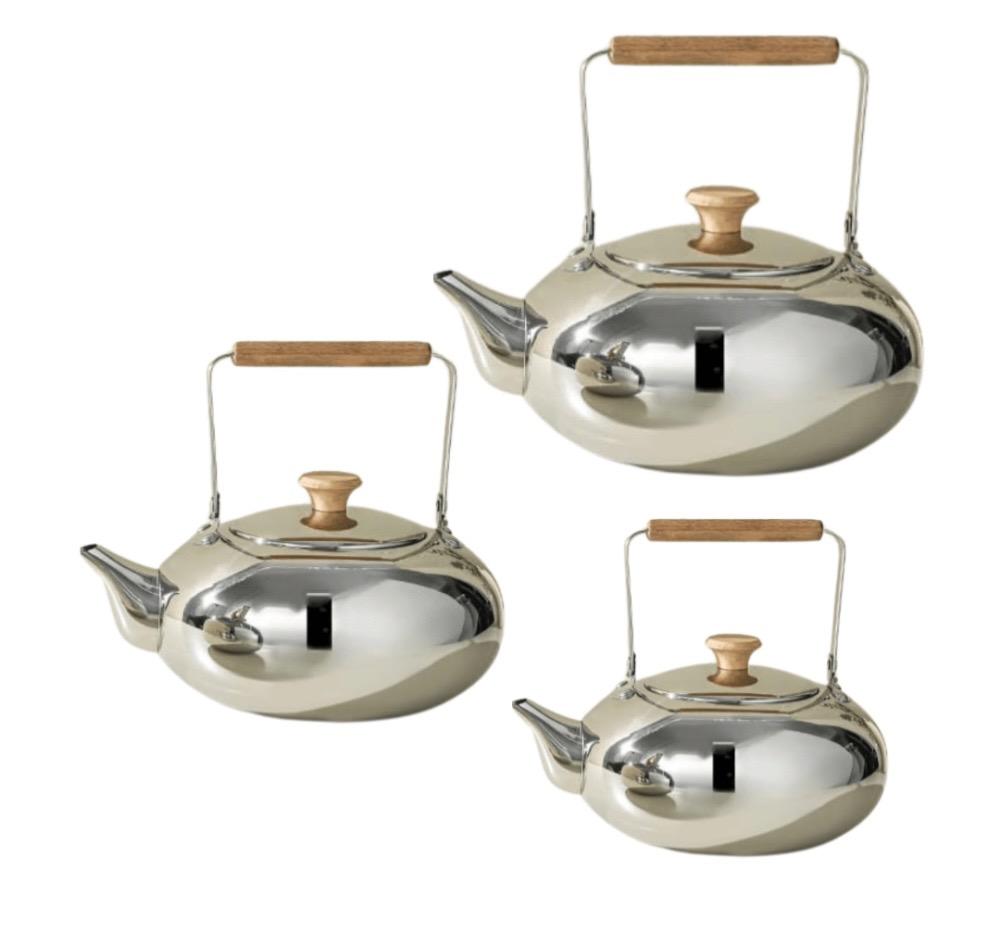 طقم 3 أباريق شاي ستانلس ستيل من Ipasa أناقة الضيافة وجودة تدوم