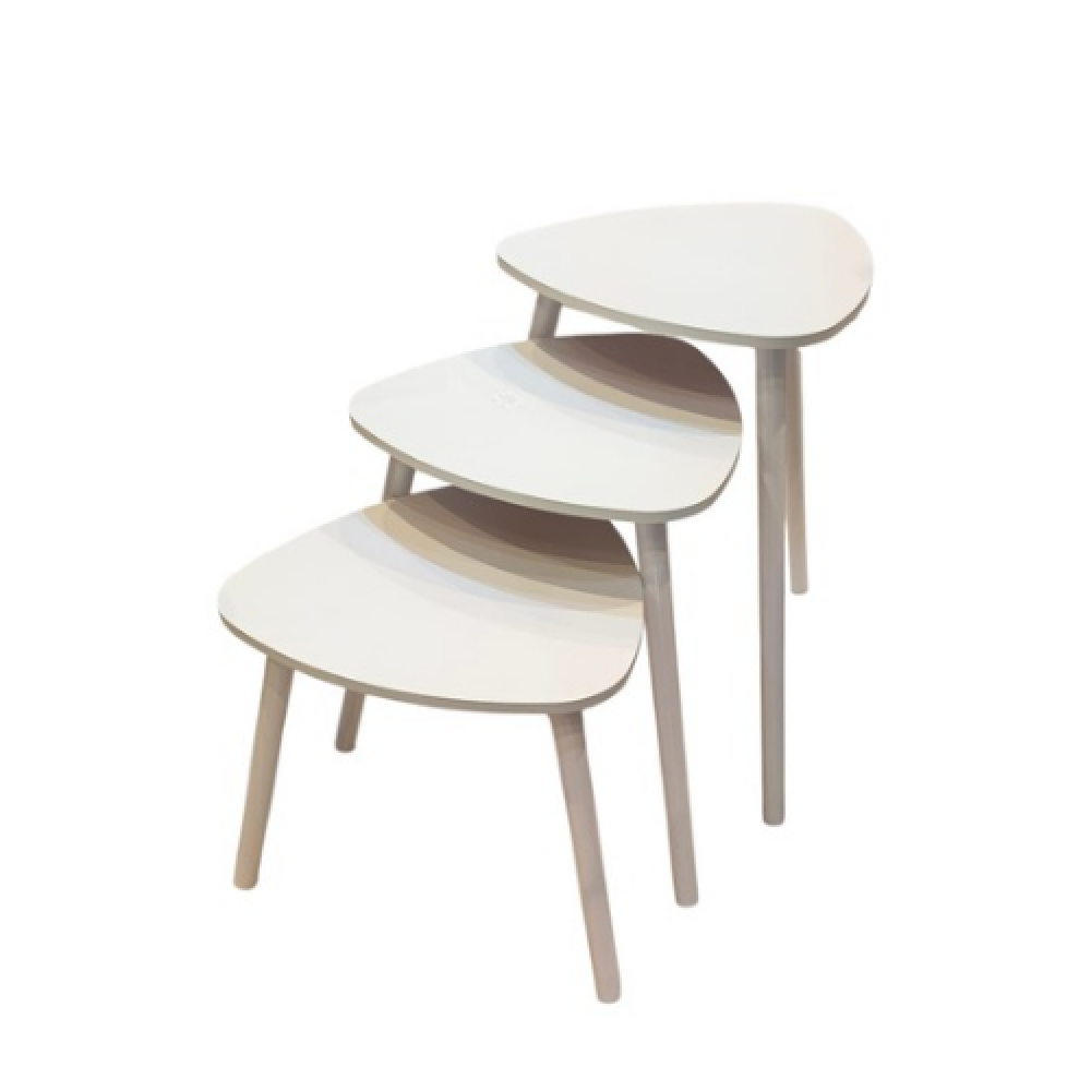 طقم طاولات شاي فاخرة باللون الأبيض لمسة أناقة عصرية لمجلسك