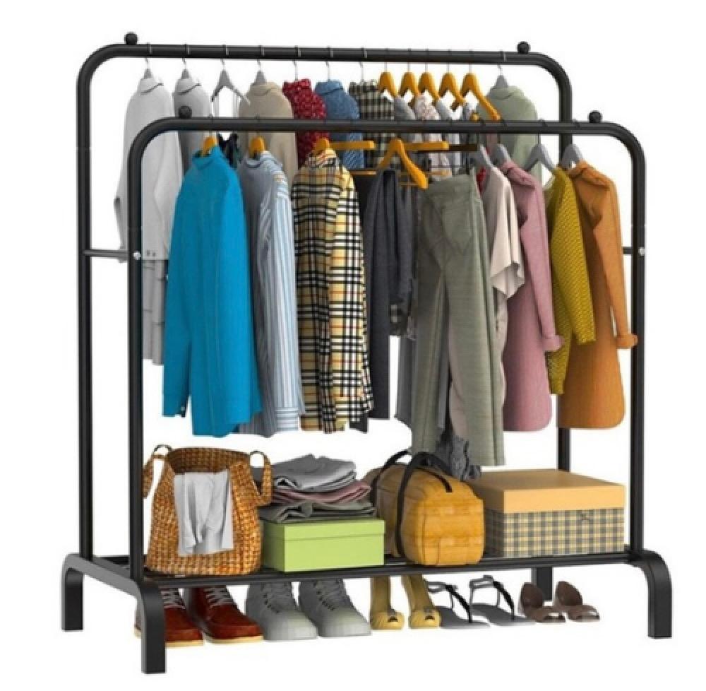 حامل تعليق الملابس المعدني المزدوج الحل الذكي لترتيب ملابسك